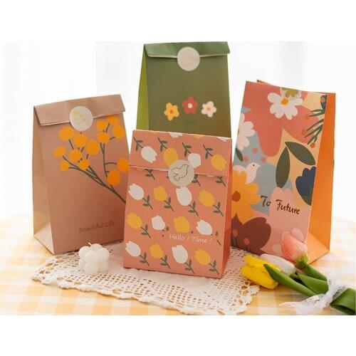 6-12pcs thickened gift snack candy gift box send sticker baking packaging carton mixed gift bag business packaging bag