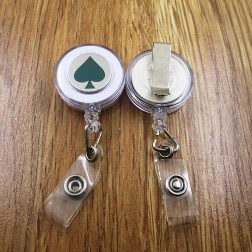 Ace Of Spades ID Badge Reel for Docter Nurse Teacher Student retractable recoil id badge holder work fun