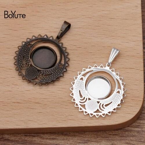 10 Pcs 10MM Round Pendant Settings Wholesale Brass Material DIY Vintage Charms Jewelry