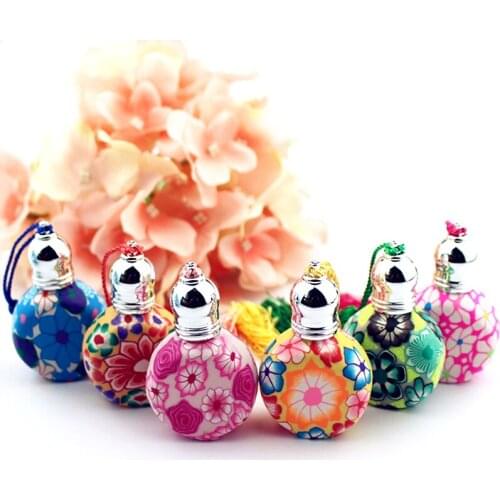 1PC 10ml New Colorful Roll On Perfume Bottles Polymer Clay Empty Glass Roller Vials Refillable Thick Glass Essential Oil Bottle