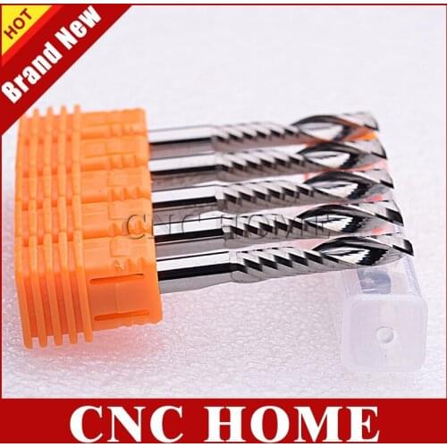 5pcs 5mm*22mm One Flute End Mill Tungsten Carbide Milling Cutter Single Spiral Flute Wood Acrylic MDF Plastic CNC Router Bit