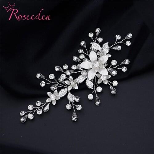 Hot Selling Wedding Hair Comb Jewelry Silver Color Flower Brides Bridesmaid Hair Clip Hair Barrette RE3773