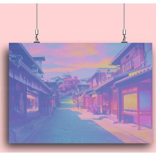 HD Prints Kyoto Canvas Painting Home Decoration Anime Landscape Pictures Wall Art Japanese Buliding Poster Modular Living Room