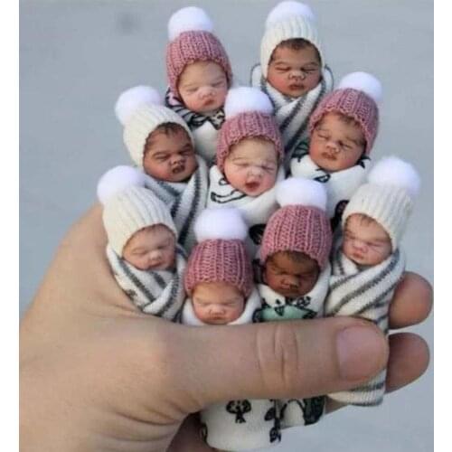 Simulation Newborn Baby Pvc Ornaments Handle Toys Simulation Baby Finger Dolls Real Clothes And Hats