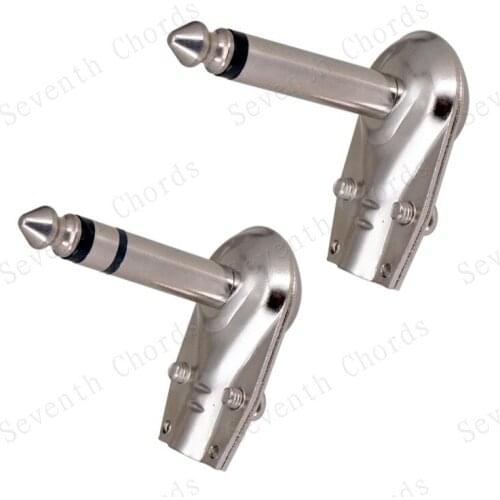 2Pcs Cobra Shape 6.35mm 1/4 inch Right Angle Stereo & Mono Male Cable Plug for Microphone Effector Amplifier Speaker Bass Guitar