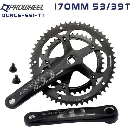 PROWHEEL road double sprockets crankset 53T-39T 170mm crank 130 BCD bottom bracket Square hole road bike Sprocket parts