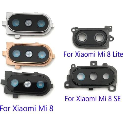 New For Xiaomi Mi8 Mi 8 Se Lite 8Se Housing Back Rear Camera Glass Lens With Cover Frame Holder