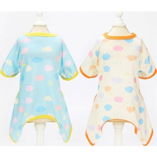 Summer Pet Printed Clothes Home Wear Puppy Pajamas Clothing Princess Pet Four-Legged Clothes For Poodle Teddy Chihuahua