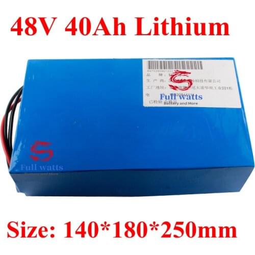 48V 40Ah Lithium Li-ion Battery BMS 13S 3.7v Li-po Battery Pack for 2500w 3000w Ebike Motorcycle Energy Storage with BMS Charger