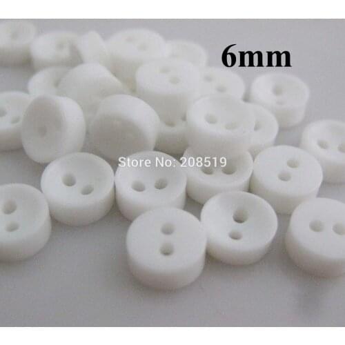 NBNOSN Bowl shape small white buttons 6mm 300pcs doll/clothes/craft sewing accessories Mini DIY Scrapbooking