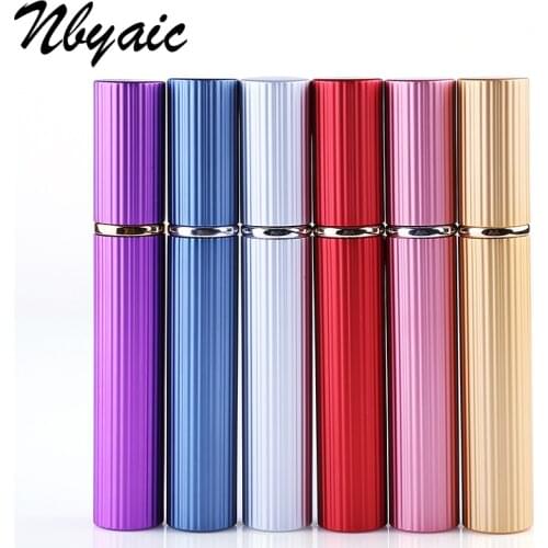 Nbyaic 1Pcs New Arrival 8ML Portable Mini Travel Perfume Bottle Vaporizador 6 Colors Parfum Bottles For Spray Scent Pump Case