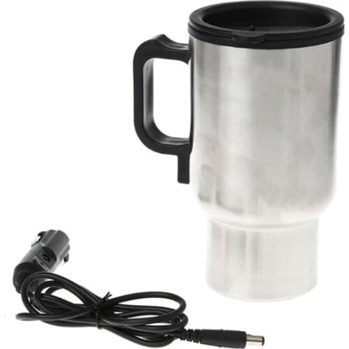 2020 New 12V Car Heating Cup Stainless Steel Travel Electric Kettle Insulated Heated Thermos Mug