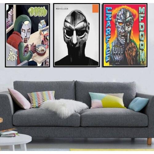 Poster Prints Madvillain MF Doom Madlib Hip Hop Rap Music Album Star Art Canvas Painting Wall Pictures Home Decor quadro cuadros