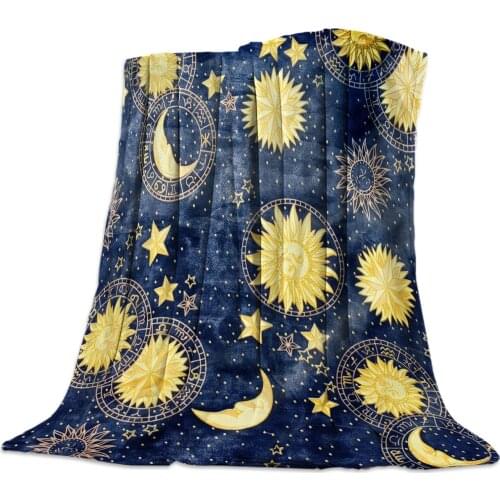 Sun Moon Planet Universe And Sky Navy Coverlet Blankets Blanket Throws Throw Cover Hypoallergenic Lightweight All-Season Cozy