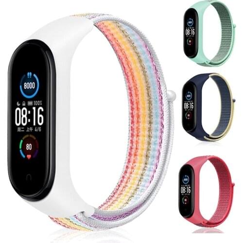 Bracelet for miband 6 4 5 Strap Nylon Sport loop watch Belt pulsera Miband strap Wristband for xiaomi Miband 4 5 Bracelet