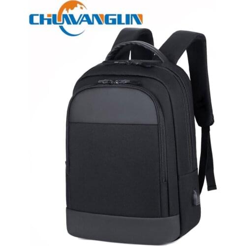 Chuwanglin Fashion Laptop Backpack Anti-theft Waterproof School Backpacks USB Charging Men Business Travel Bag Backpack 4201137