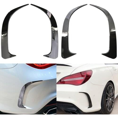 ABS Carbon Fiber Look Rear Bumper Spoiler Air Vent Cover Side Canard for Mercedes-Benz W117 CLA 200 250 45 AMG 2014-2018 New