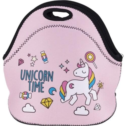 High Quality Thermal Insulated 3d Print Neoprene Lunch Bag for Man Women Kids Lunch Bags Cooler Insulation Lunch Box Food Bag