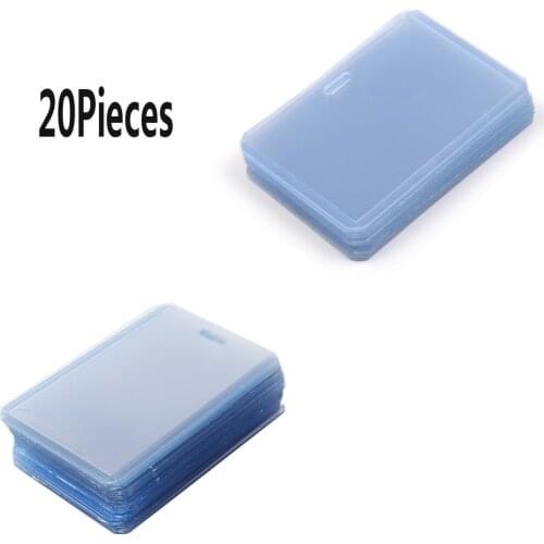 XRHYY 20 Pcs Waterproof Type PVC Hard Plastic Business ID Badge Card Holder Case With Slot & Chain Holes Vertical Or Horizontal