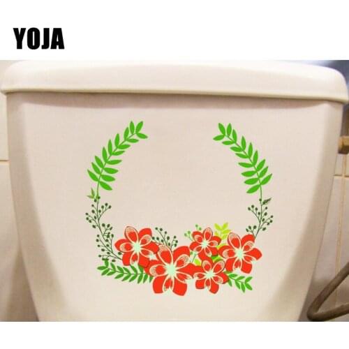 YOJA 22X20.6CM Creative Plant Garland WC Toilet Decoration Cartoon Home Wall Sticker Decal T1-1429