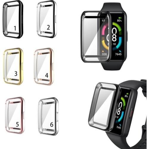 TPU Electroplated Case Cover Protective For Honor Band 6 Smart Watch Accessories
