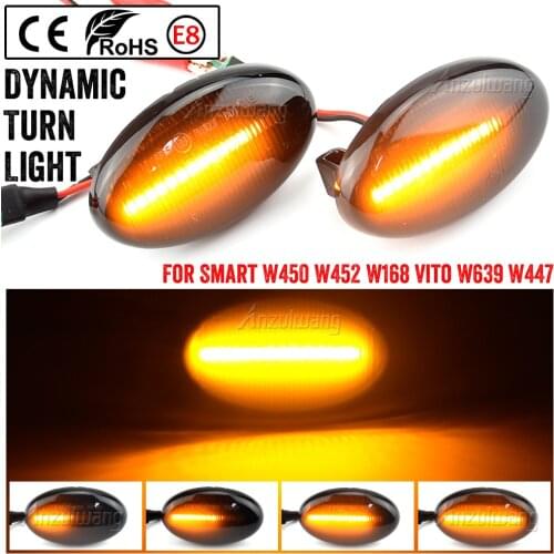 1Pair LED Car Side Marker Lights Repeater Signal Lights For Mercedes Benz Smart W450 W452 A-Class W168 Vito W639 W447 W415