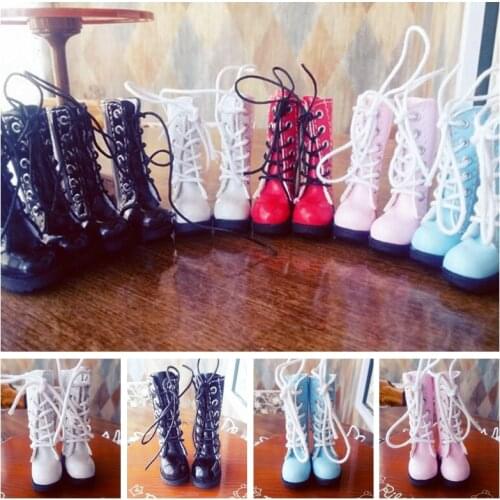 1 Pair Fashion 1/6 Doll Shoes for Licca Azone momoko Barbies Blyth Mid-calf Marthin Boots Doll Shoes Accessories