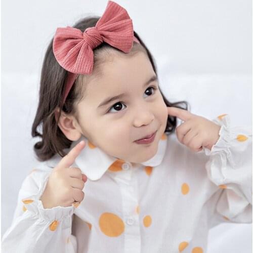 1pcs Solid Color Baby Girl Headbands Cute Hair Bows Knotted Soft Elastic Baby Headbands Hair Accessories Newborn Headwear