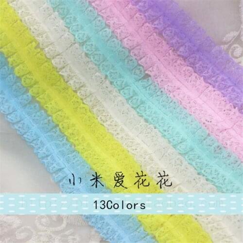 3Meters 13Colors DIY Pleated Lace Trim for Curtains Bedspreads Pillowcases Clothes Lace Edge Gift Decoration Dolls Skirt 3cm