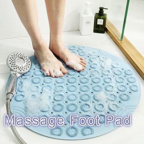 55cm Non-slip Round Bathroom Mat Safety Shower Bath Mat Silicone Massage Pad Bathroom Carpet Floor Drainage Suction cup Bath Mat