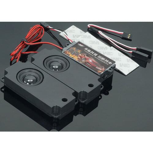 Speakers Motor Sound Simulator 10 Sound Effect Two Speakers Accelerator Linkage Engine Sound Group for 1/10 RC Crawler W2