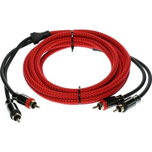 Auto Replacement 300cm 2RCA Male to 2RCA Male Car Stereo Audio Power Cable for AV receiver, Amplifier, Mini Disk