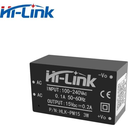 Free Shipping 2pcs/Lot HLK-PM15 3W 15V 0.2A AC DC Power Module Converter