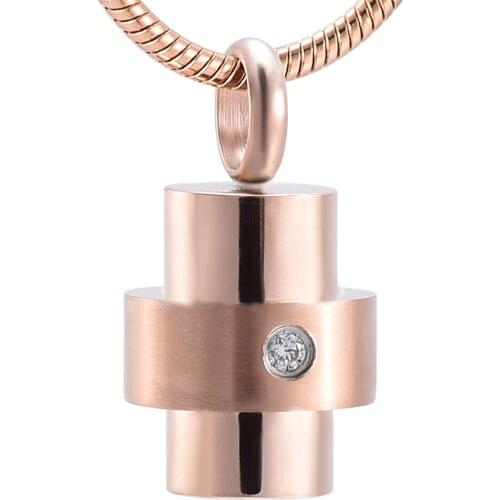 Cylinder Urn Necklace for Ashes Pendant Necklace Crystal Cylinder Urn Ash Holder Memorial Jewelry