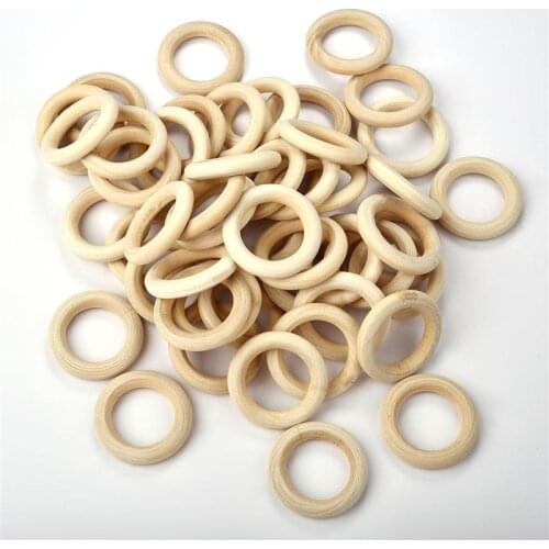 Wooden Ring Baby Teether Circle Natural Wood Rodent Teething Ring Toy Montessori DIY Nursing Baby Gift Ornaments Accessories