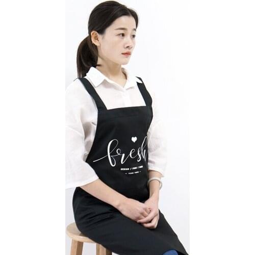 Fresh apron for woman kitchen cooking work clothes cafe restaurant barista apron print logo