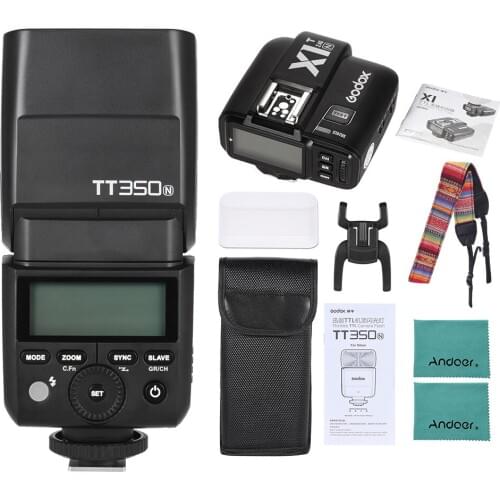 Godox Thinklite TT350N Mini 2.4G Wireless TTL Camera Flash Speedlite 1/8000s HSS withWireless Flash Trigger for Nikon etc Camera