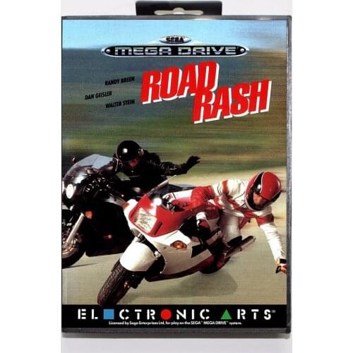 Road Rash Game Cartridge 16 bit MD Game Card With Retail Box For Sega Mega Drive For Genesis