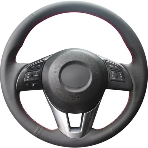 Diy PU Artificial Leather Car Steering Wheel Cover for Mazda 3 Axela Mazda 6 Atenza Mazda 2 CX-3 CX-5 Scion iA Toyota Yaris iA