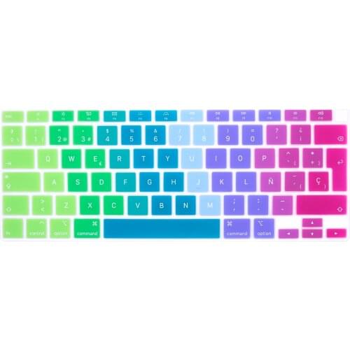 Spanish Language Silicone Keyboard Skin Cover Protector for MacBook Air 13 Inch 2020 with Touch ID MODLE A2179 and A2337 M1