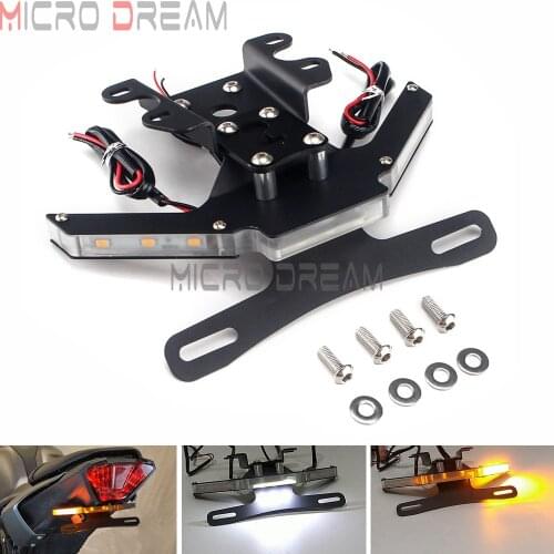 Tail Tidy Fender Eliminator Kit Rear Registration Plate Bracket Holder w/ LED Turn Signal Light for Yamaha MT-07 FZ-07 2014-2020