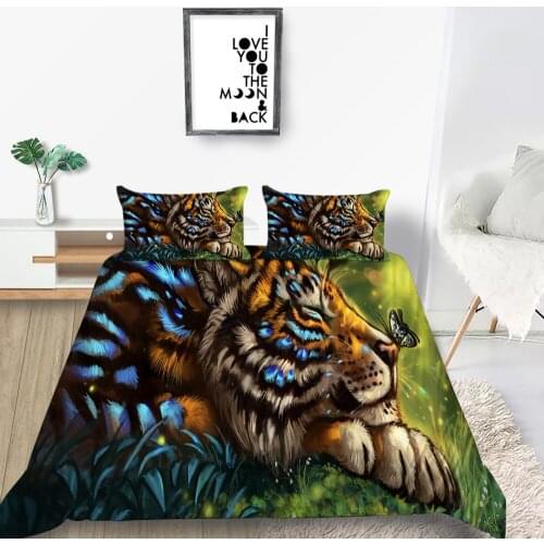 Butterflies Bedding Set Twin Mysterious Tiger 3D Duvet Cover Totem King Queen Full Single Double Unique Design Bed Set