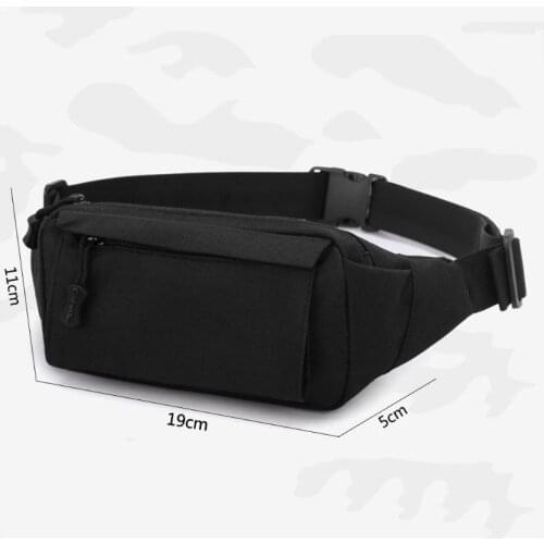 Men Fanny Pack Chest Shoulder Bag with 3 Pockets Nylon Minitary Waist Bag 28GD