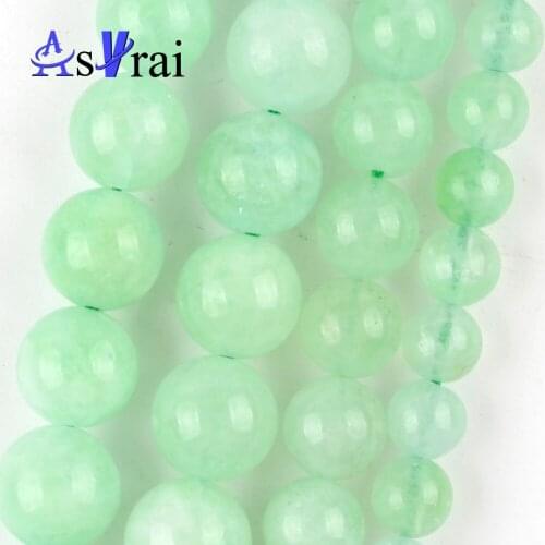 Natural Stone Green Quartz Jades Spacer Loose Round Beads For Jewelry Making 6/8/10mm Diy Bracelets Accessories 15"