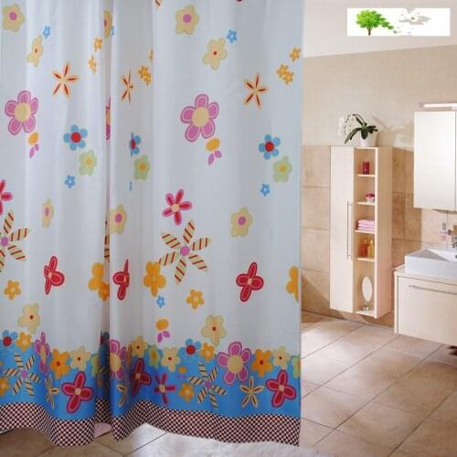 The atmosphere of the new colorful flower thickening waterproof and mildew new environmentally friendly polyester cloth curtain