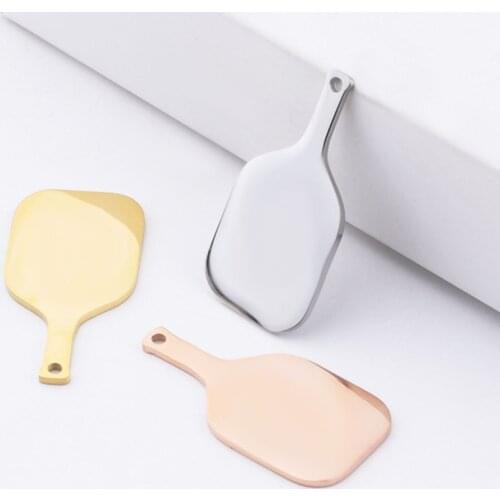 10 pcs Wholesale Stainless Steel Military Army Style ID Blank Dog Tags Pendant Racket-Shaped Jewelry Pendant Accessories