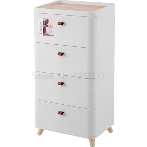 Bedside storage cabinet drawer type plastic toilet kitchen household storage multi-layer lockers