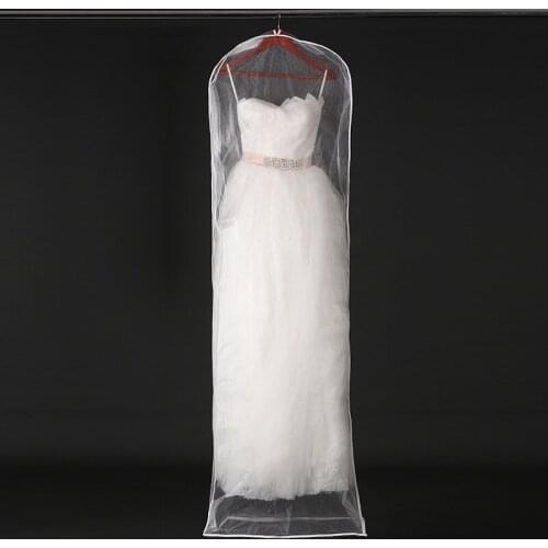 Transparent Mesh Yarn Wedding Dress Dust Cover with Zipper Bride Gown Storage Bag Garment Clothing Case clothes Dustproof Cover