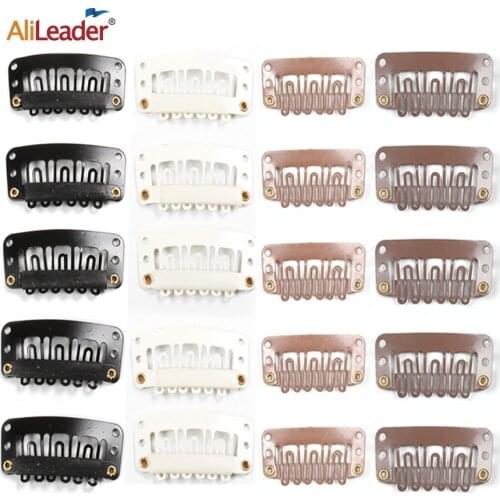Alileader Hot Sale Black White Snap Clip Wig Hair Clip In Hair Extension Hair Comb Clips 20Pcs/Lot