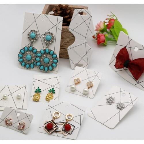 Multi Size Handmade with Black Line Printed Necklace Earring Bracelet Hairpin Display Cards 100pcs/lot Jewelry Packaging Cards